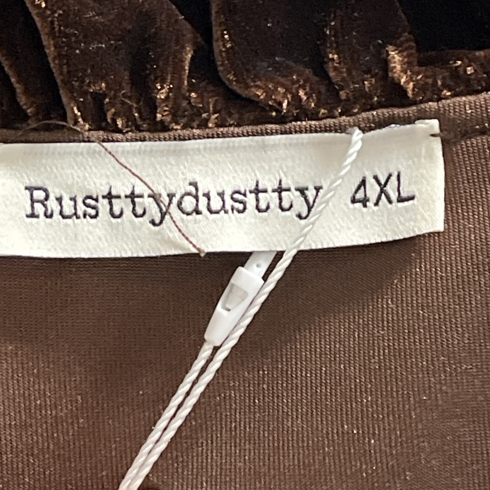 Rustty Dustty Dress Brown Velvet Floral‎ Embroidered Size 4XL Western Cowgirl - Picture 5 of 16